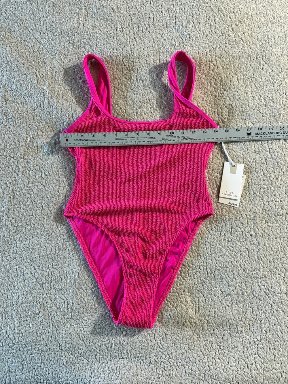 Good American Hot Pink One-Piece Swimsuit S/M New - Picture 7 of 8